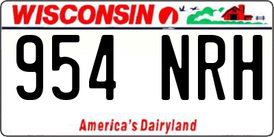 WI license plate 954NRH