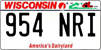 WI license plate 954NRI