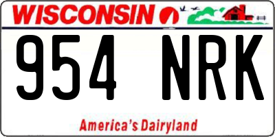 WI license plate 954NRK