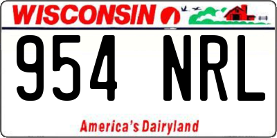 WI license plate 954NRL