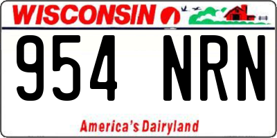 WI license plate 954NRN