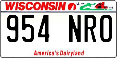 WI license plate 954NRO