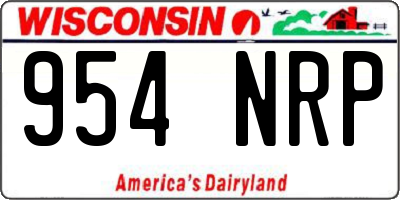WI license plate 954NRP