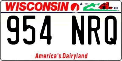 WI license plate 954NRQ