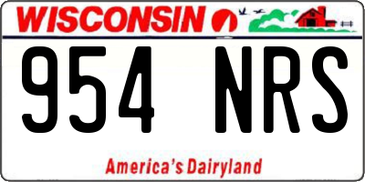 WI license plate 954NRS