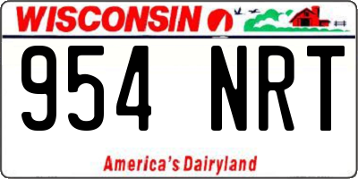 WI license plate 954NRT