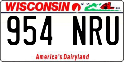WI license plate 954NRU
