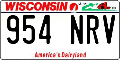 WI license plate 954NRV