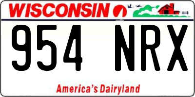 WI license plate 954NRX