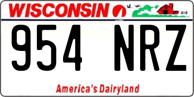 WI license plate 954NRZ
