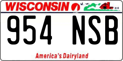 WI license plate 954NSB