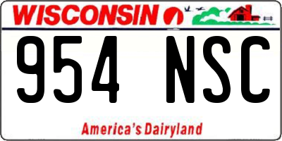 WI license plate 954NSC