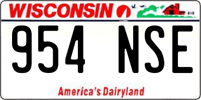 WI license plate 954NSE
