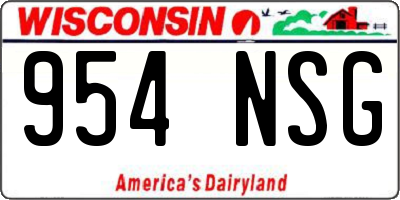 WI license plate 954NSG