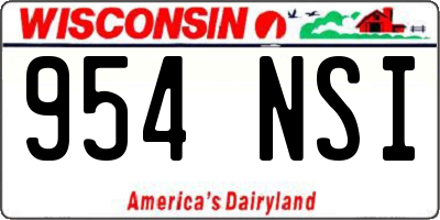 WI license plate 954NSI