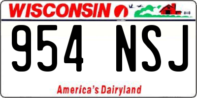 WI license plate 954NSJ