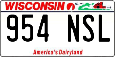 WI license plate 954NSL