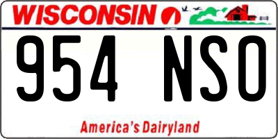 WI license plate 954NSO