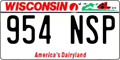 WI license plate 954NSP