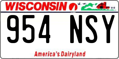 WI license plate 954NSY