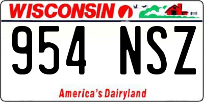 WI license plate 954NSZ
