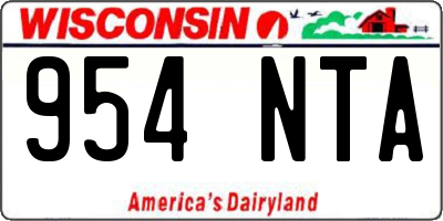 WI license plate 954NTA