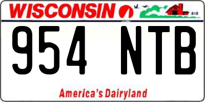 WI license plate 954NTB