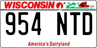 WI license plate 954NTD