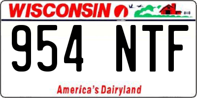 WI license plate 954NTF
