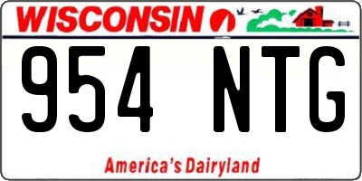 WI license plate 954NTG