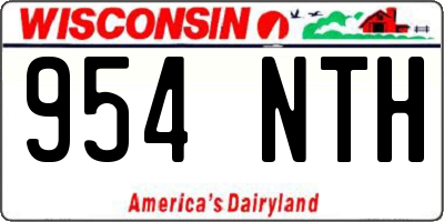 WI license plate 954NTH