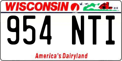 WI license plate 954NTI