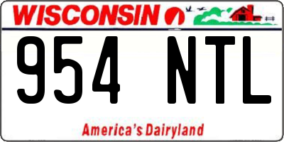 WI license plate 954NTL