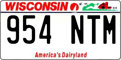WI license plate 954NTM