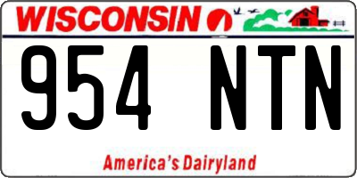 WI license plate 954NTN