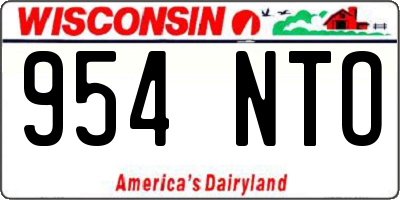 WI license plate 954NTO