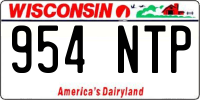 WI license plate 954NTP