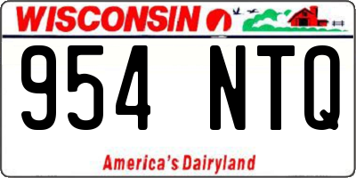 WI license plate 954NTQ