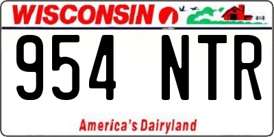 WI license plate 954NTR