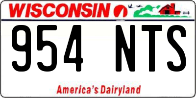 WI license plate 954NTS