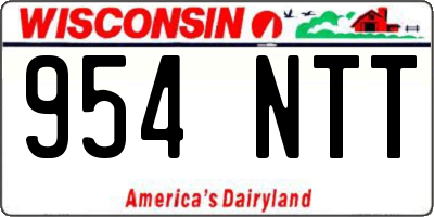 WI license plate 954NTT