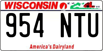 WI license plate 954NTU
