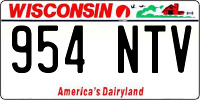 WI license plate 954NTV
