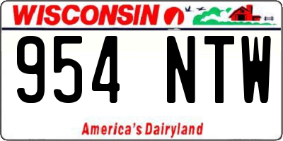 WI license plate 954NTW