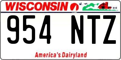 WI license plate 954NTZ