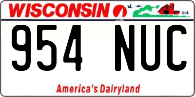 WI license plate 954NUC