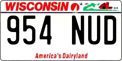 WI license plate 954NUD