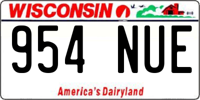 WI license plate 954NUE