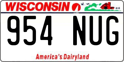 WI license plate 954NUG