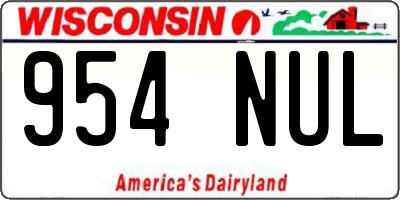 WI license plate 954NUL